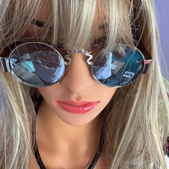 Zara Silver Safari Sunglasses with Black Accents - Picture 15 of 15